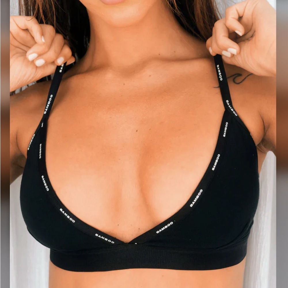 BAMBOO | Logo Black Bralette M
